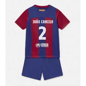 Barcelona Joao Cancelo #2 Hemmaställ Barn 2023-24 Kortärmad (+ Korta byxor)